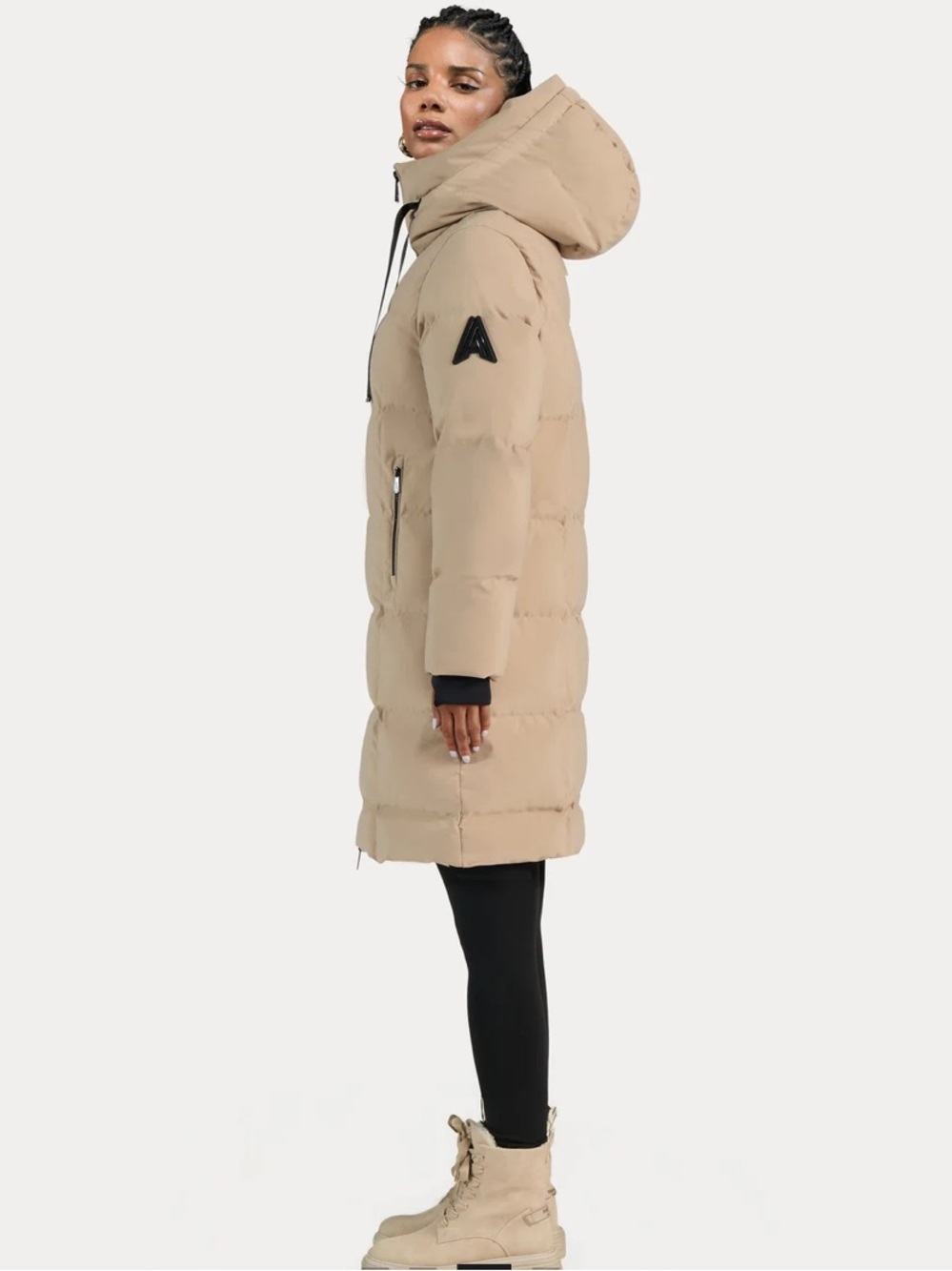 Alpenhaus CLUZE Mid-Length Puffer With Square Quilting Stone Sz L - Picture 3 of 16